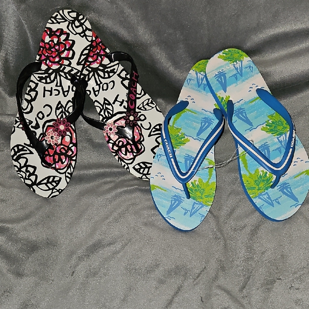 Floral and Tropical Flip Flops Duo